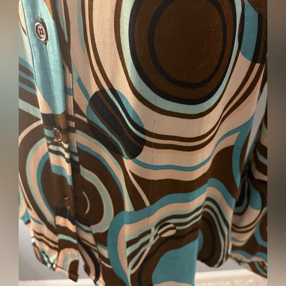 Vintage CARABELLA Collection Psychedelic 70’s style Disco Button-Up Blouse - Picture 12 of 12